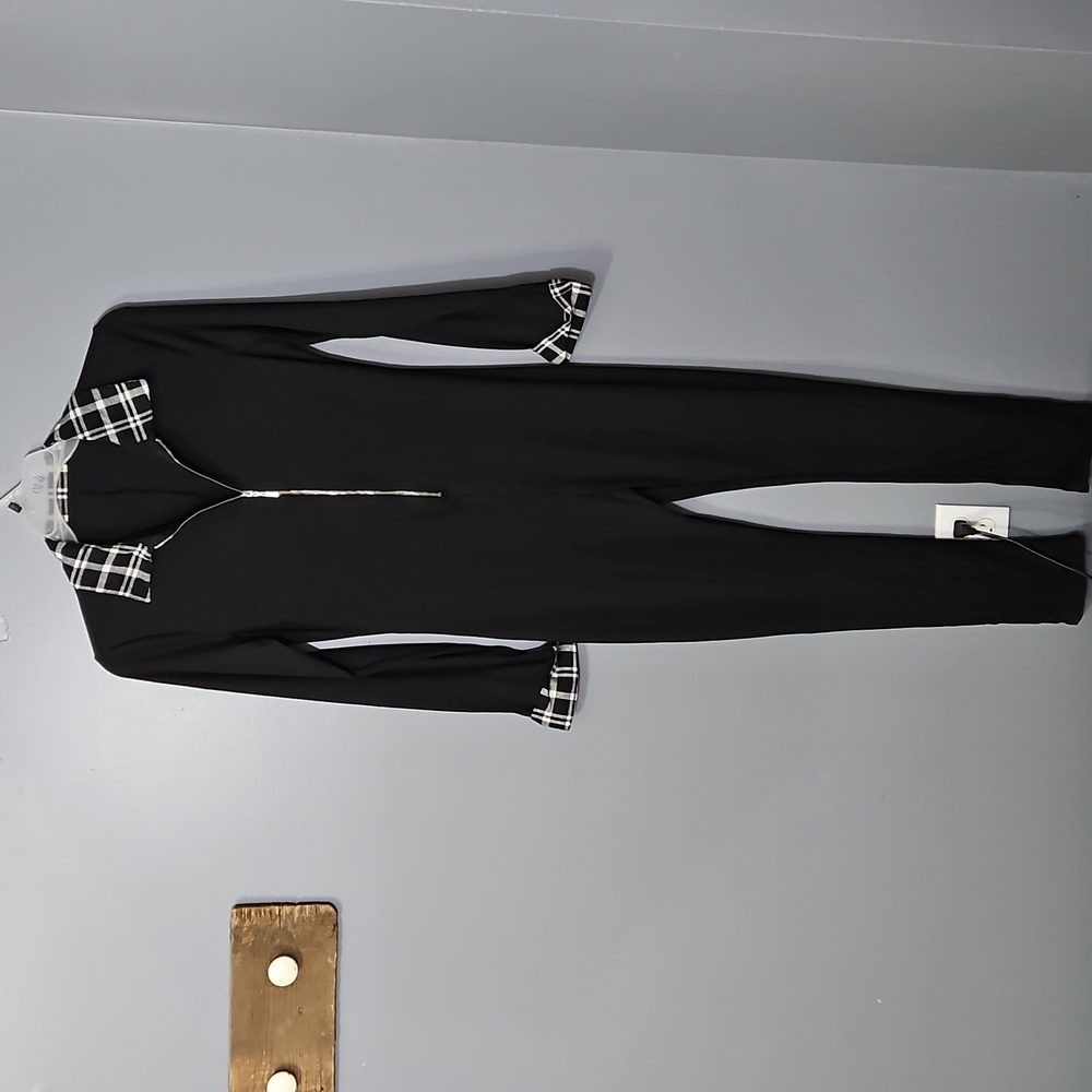 Yeshire,  black, long-sleeve,  jumpsuit, bodysuit,  zippered, size XL